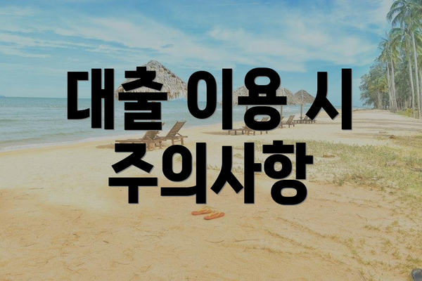 대출 이용 시 주의사항