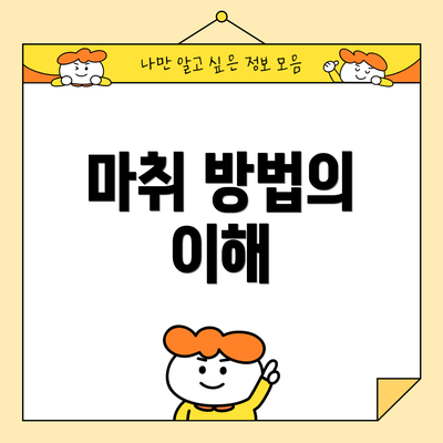 마취 방법의 이해