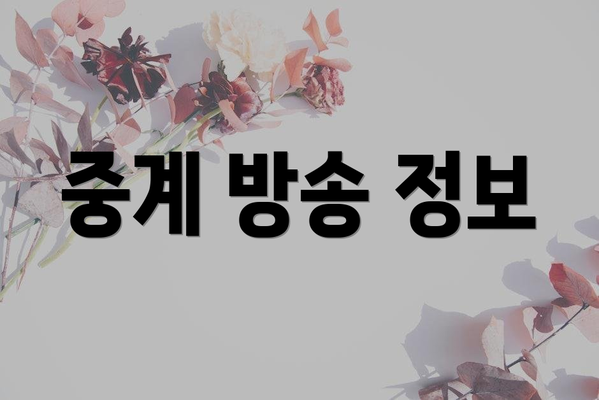중계 방송 정보
