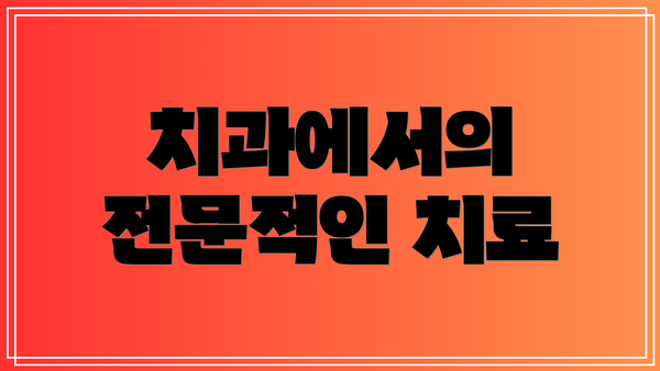 치과에서의 전문적인 치료