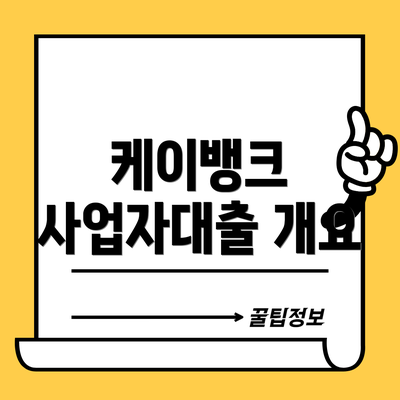 케이뱅크 사업자대출 개요