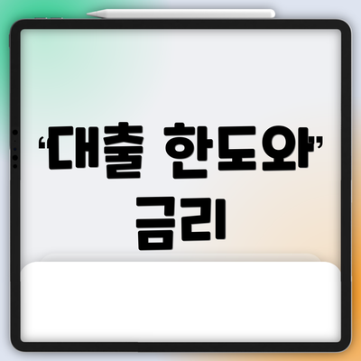 대출 한도와 금리