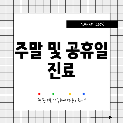 주말 및 공휴일 진료