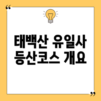 태백산 유일사 등산코스 개요