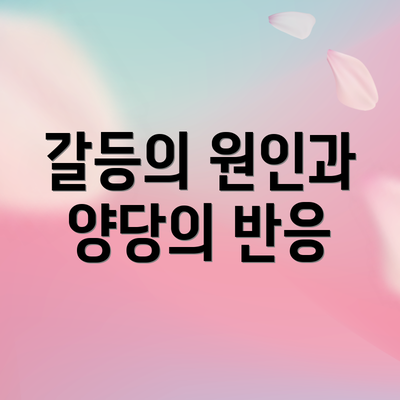 갈등의 원인과 양당의 반응