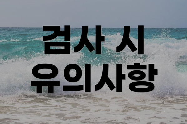 검사 시 유의사항