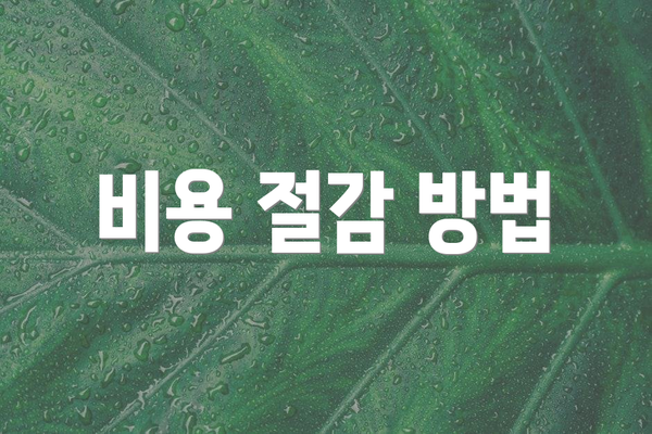 비용 절감 방법