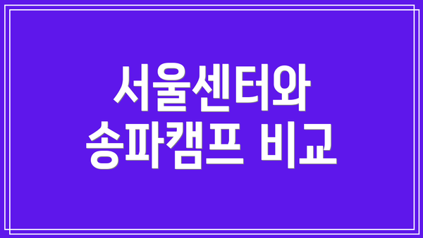 서울센터와 송파캠프 비교