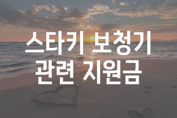 스타키 보청기 관련 지원금