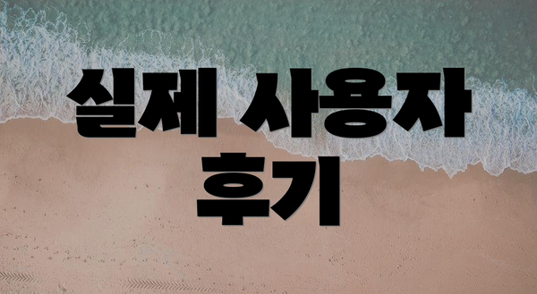 실제 사용자 후기