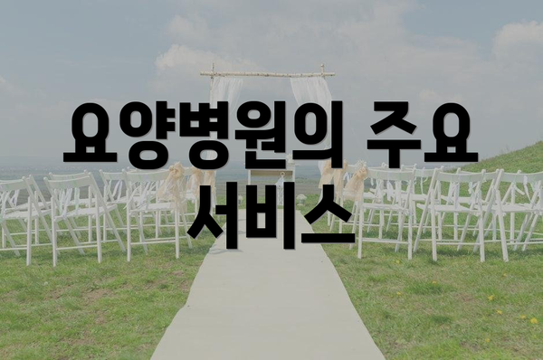 요양병원의 주요 서비스