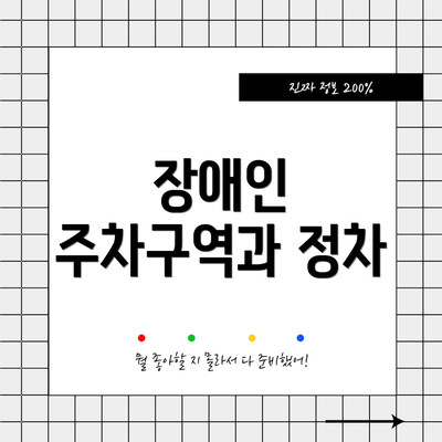 장애인 주차구역과 정차