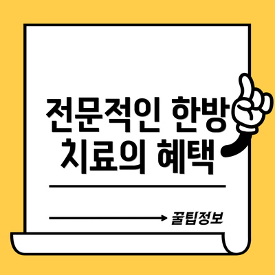 전문적인 한방 치료의 혜택