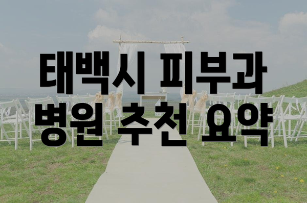 태백시 피부과 병원 추천 요약
