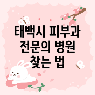 태백시 피부과 전문의 병원 찾는 법