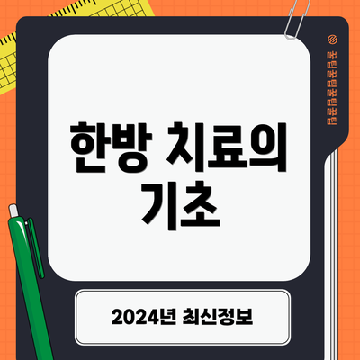 한방 치료의 기초