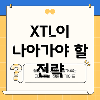 XTL이 나아가야 할 전략