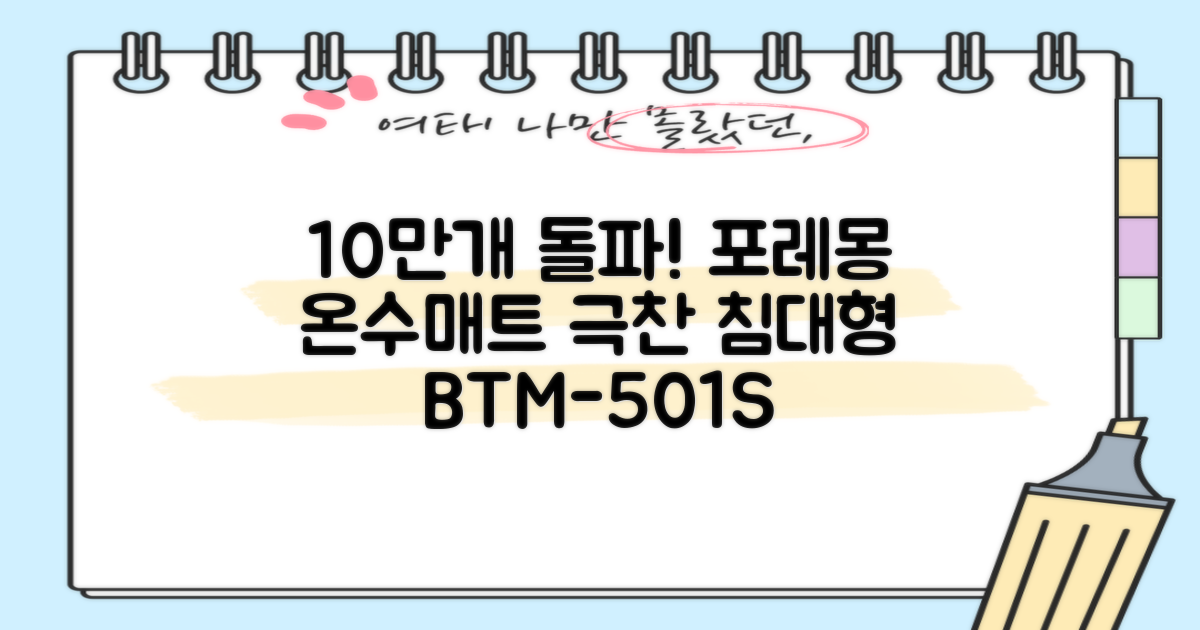 [10만개 판매돌파] 포레몽 온수매트 침대형 BTM-501S, 미니(800x1800mm) 추천 리뷰