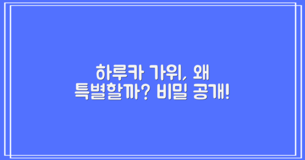 왜 하루카 가위가 특별할까요?