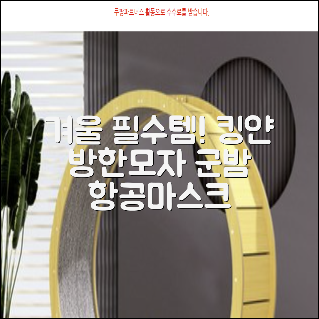 킹얀 겨울 방한모자 남여공용 군밤 항공 마스크 귀도리 모자 추천 리뷰